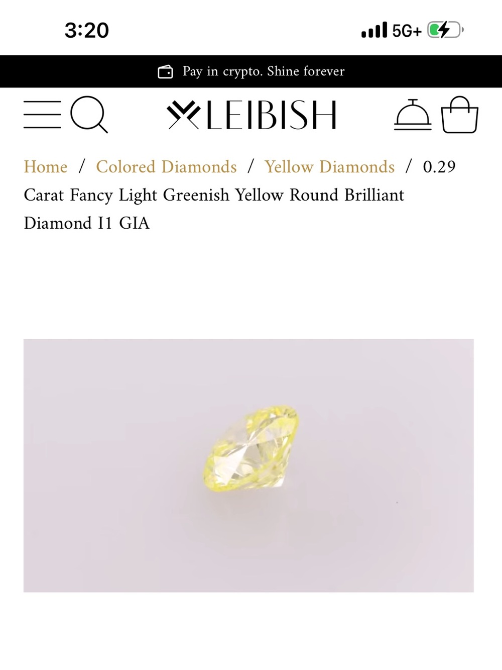 Fancy Light Greenish Yellow Round Brilliant Diamond Solitaire